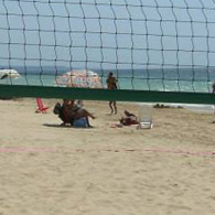 The beach volleyball courts