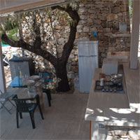 View from the roof of the Little Trullo on the kitchen